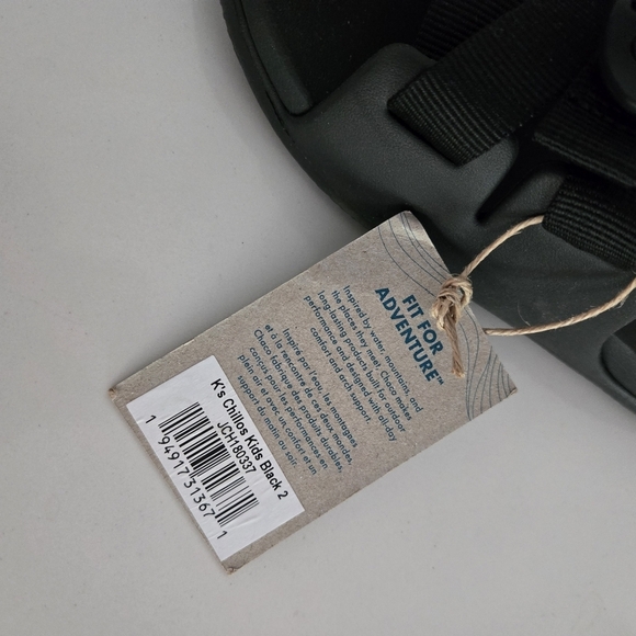 NEW Chaco Chillos Black Kids Slip-On Slide Sandals Size 2 Youth Waterproof - Picture 2 of 4